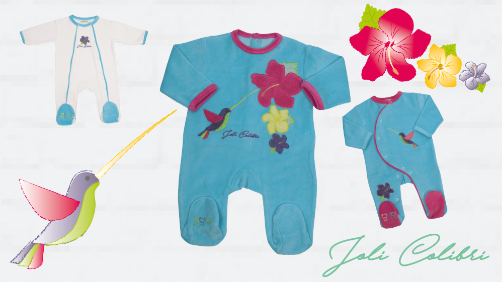 pyjama en velours bébé par Les Chatounets, spécialistes des pyjamas pour bébé de 00 à 24 mois