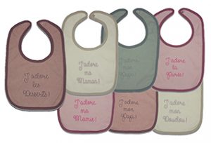 bavoirs pour bébé par lot de 7 couleurs variées par les Chatounets, l'univers du bébé