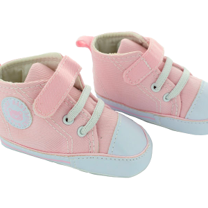 Chaussons Bebe Baskets Montantes Toile Taille Rose 16 17 18 19 21 Les Chatounets